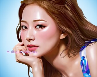 絵画　アクリル画　女性　「TWICEのツウィさん」 絵画 アクリル画 女性 「TWICEのツウィさん」 絵画 アクリル画