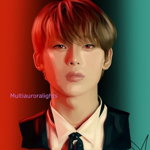 Sunoo, from Enhypen original k-pop fanart print poster