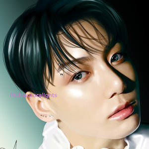 Jungkook, from BTS original k-pop fanart print poster