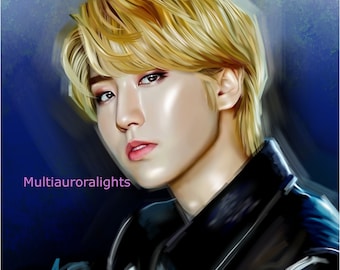 Han Jisung, from Stray Kids original k-pop fanart print poster