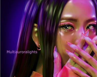 Jisoo, from Blackpink original k-pop fanart print poster