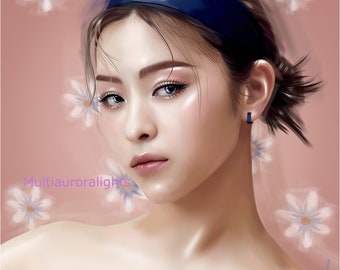 Ryujin, from ITZY original k-pop fanart print poster