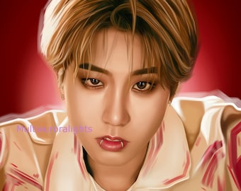 Han Jisung from Stray Kids original k-pop fanart print poster
