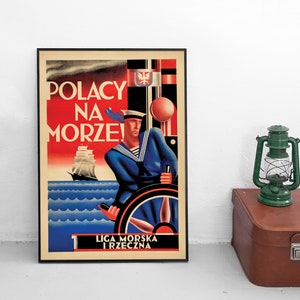 1930s Polish Poster: &quot;Poles to the sea&quot;