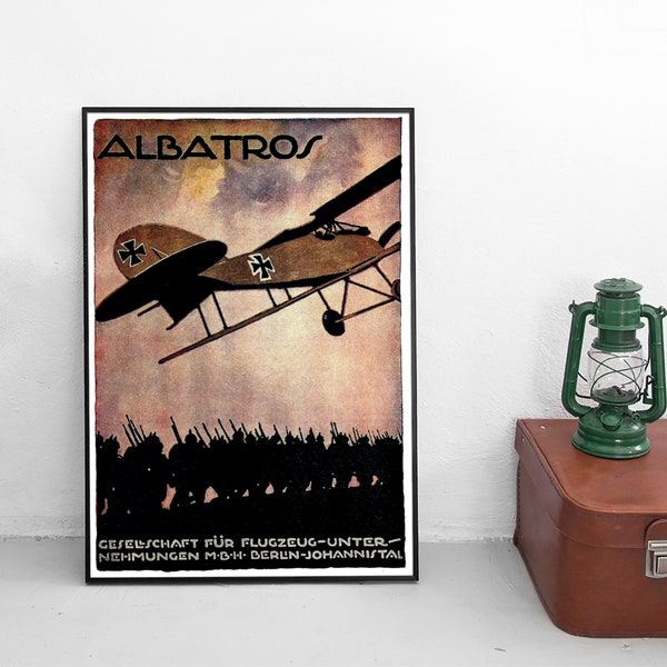 Poster 1. Weltkrieg -Albatros Flugzeuge- Kaiserreich Deutsches Reich Plakat Kunstdruck Propaganda Militaria
