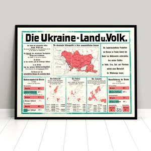 Oekraïense Volksrepubliek UPR (1917): Duitstalig landinformatieblad / poster, keizerlijk Duitsland, Eerste Wereldoorlog, WO I, Deutsches Reich