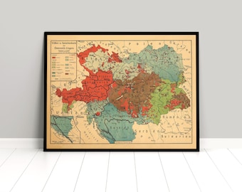 オーストリア＝ハンガリー帝国 1908年の地図 - Etsy 日本