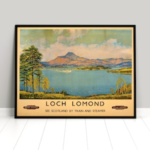 Poster Scotland Loch Lomond Highlands British Railways Print  Wall Print Travel Travelling Argyle & Bute National Park