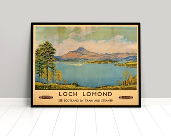 Poster Scotland Loch Lomond Highlands British Railways Print home decor Wall Print Travel Travelling Argyle & Bute National Park