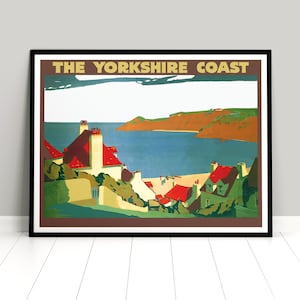 Poster UK &quot;Yorkshire Coast&quot; Print  Wall Print Travel Travelling England Vacation Great Britain Holiday