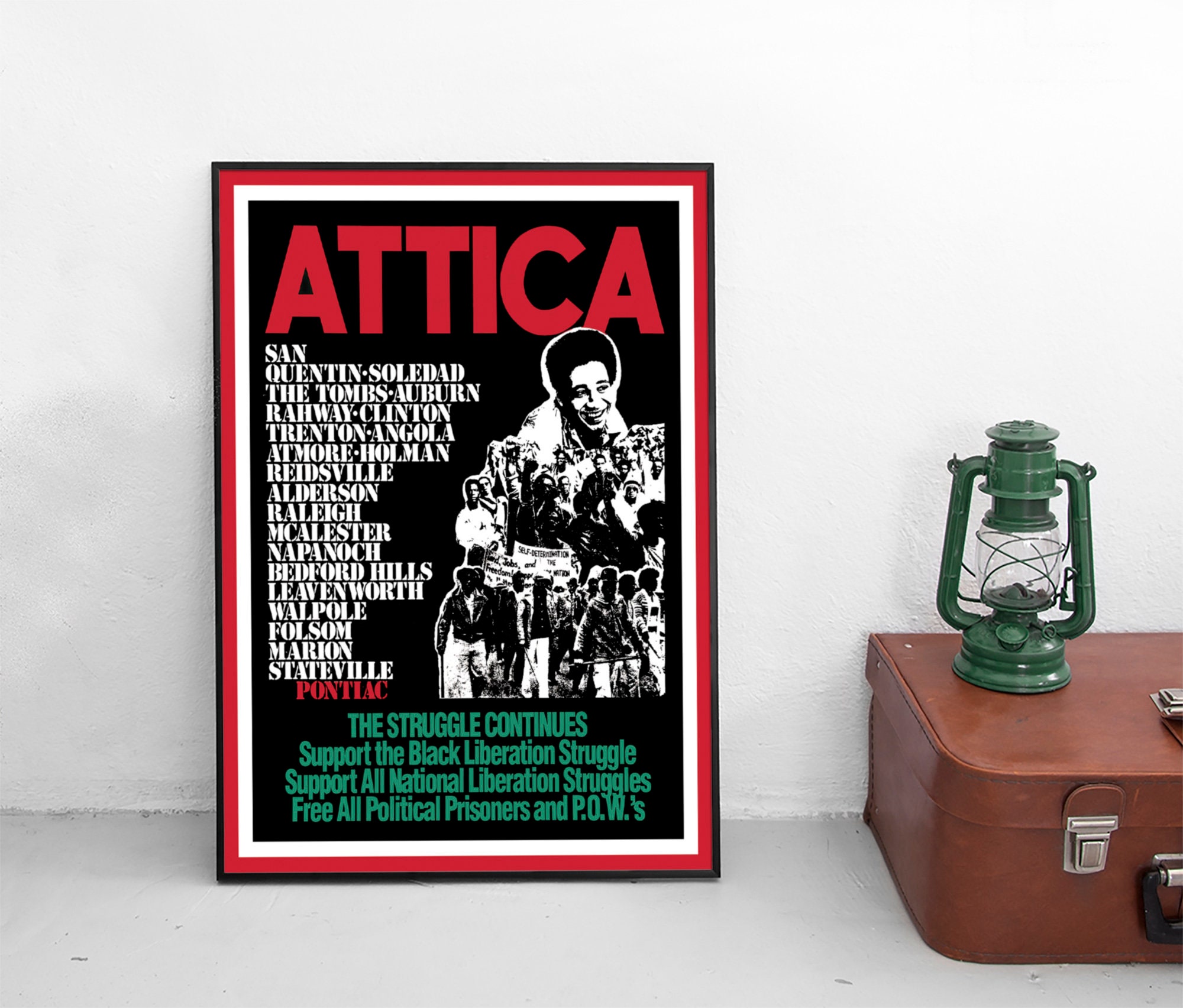 1970s  Poster -Black Panther- Attica Art Wall Print Home Decor Independence Freedom Africa Propaganda