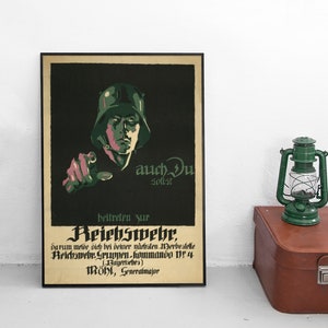 Imperial German WWI Propaganda Poster &quot;Join the Reichswehr&quot; First World War Propaganda War Art Wall Print Home Decor