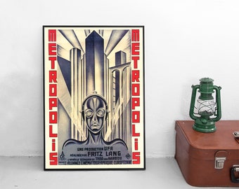 Film Poster Metropolis by Fritz Lang (1927 Germany/ Weimar Republic)Movie poster home decor Wall Art vintage Wall Print Birthday Gift Idea