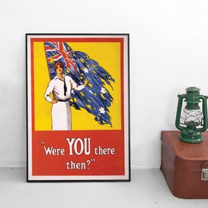 WWI Propaganda/ Recruitment Poster Australia &quot;Where are you then?&quot;  Art Wall Print World War I British Empire