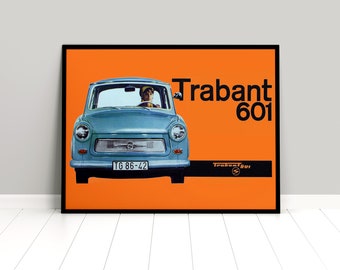 Poster Trabant Trabi car GDR DDR Eastern Germany Advertisement old-timer automobilia Vintage Art Wall Print