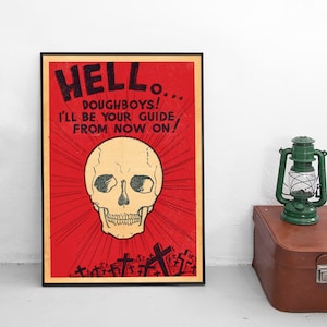 WWII Japanese Propaganda Poster: Anti-American Skull Print
