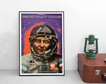 Polish Propaganda Poster- Space Station Interkosmos 1978-