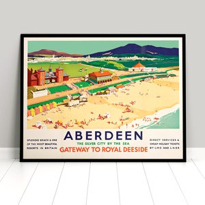 Póster de la ciudad de Aberdeen, Escocia, "Puerta de entrada a Royal Deeside", Highlands, British Railways, impresión para decoración del hogar, impresión de pared, viajes, viajes