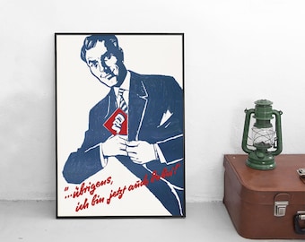 German SPD Election Poster 1958 "By the way, I also joined"