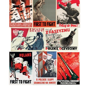 Poland Propaganda Posters World War Home Front War WWII Art Wall Print ww2 Allies
