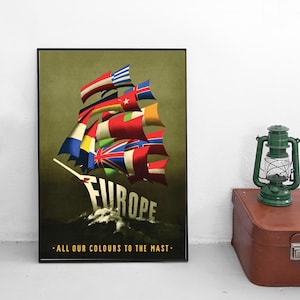 Poster Pro-Europe "All colours on the mast"