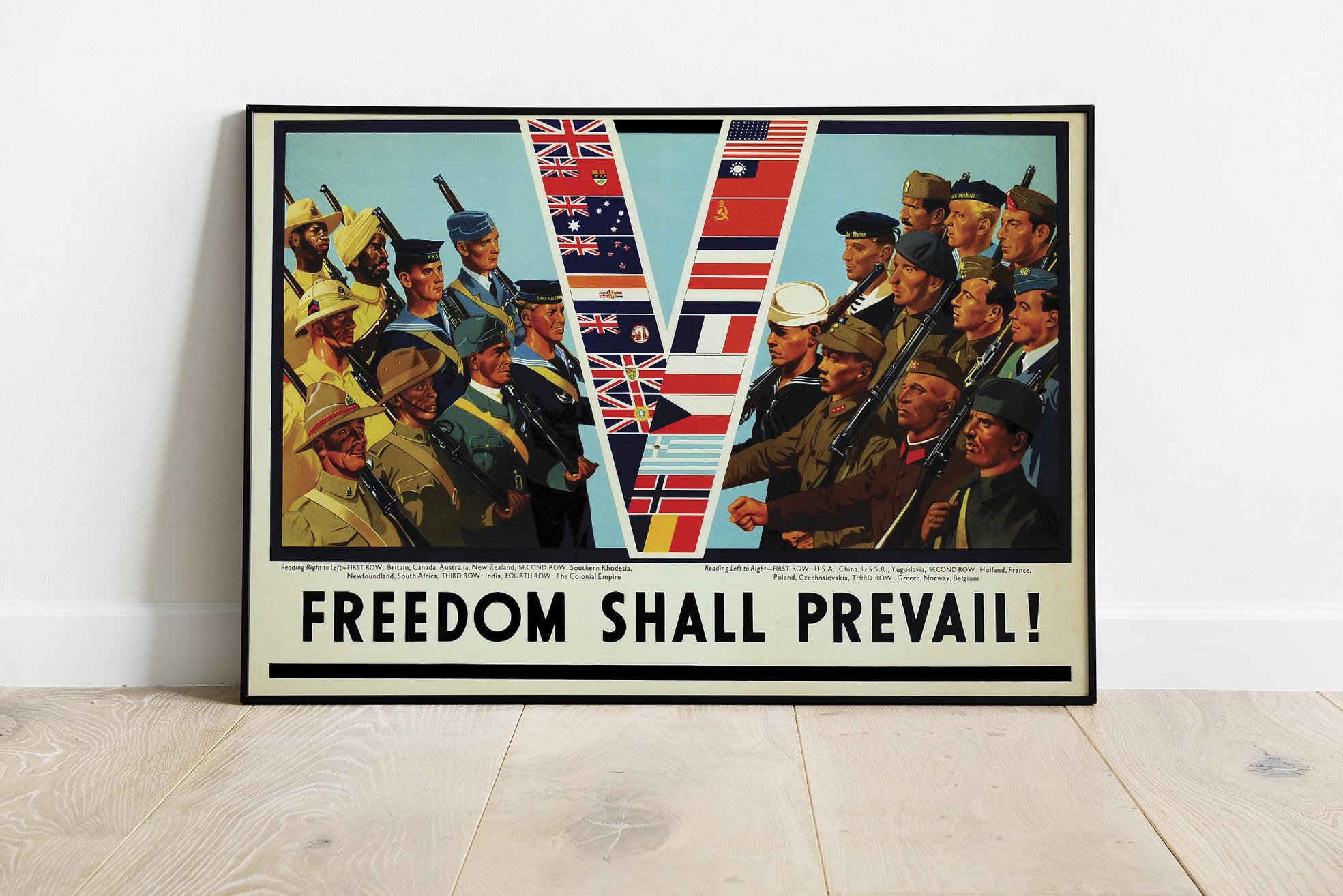 第二次世界大戦の連合軍ポスター「自由は勝つ」 - Etsy 日本