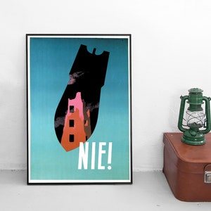 Poland: Anti war Poster "No!" Poster Wall Print Home Decor Cold war no nukes peace