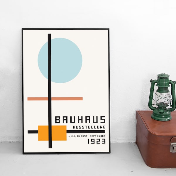 Poster Bauhaus Design Exhibition 1920s Germany Weimar Advertisement Vintage Art Wall Print Home Decor