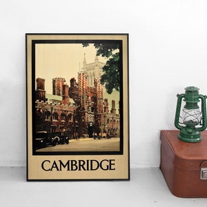 Poster England Cambridge Tourism Advertisement Poster British Railways Print home decor Wall Print Travel Travelling