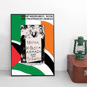Cartaz político "Solidariedade irlandesa com o povo da Palestina" Impressão de parede artística Decoração de casa