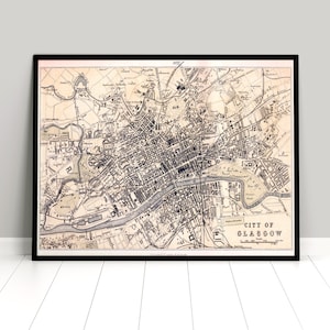 1878 map of the City of Glasgow / Scotland / vintage / Poster / home decor / Wall print