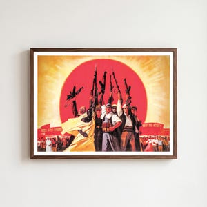 Chinese Propaganda Poster: People unite - Forward with the world revolution!
