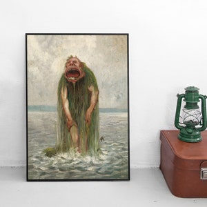Poster Theodor Kittelsen- Vasstrollet -  Wall Art vintage Wall Print Birthday Gift Idea