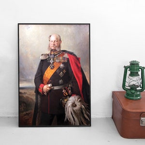 Pintura imperial alemana de la Primera Guerra Mundial (impresión de póster) Guillermo I, emperador y rey de Prusia, propaganda de la Primera Guerra Mundial, arte de guerra, impresión de pared, decoración del hogar