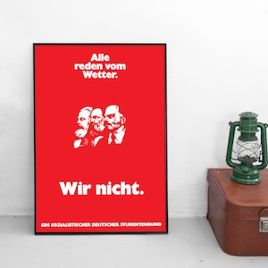 Póster | Movimiento Socialista Alemán de Estudiantes | SDS | 1960s | Rudi Dutschke | Impresión | Sozialistischer Deutscher Studentenbund
