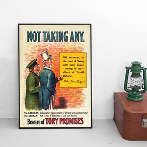 Affiche électorale Parti libéral / Libéraux « N&#39;en prenez pas. Méfiez-vous des promesses des conservateurs » Impression murale d&#39;art vintage