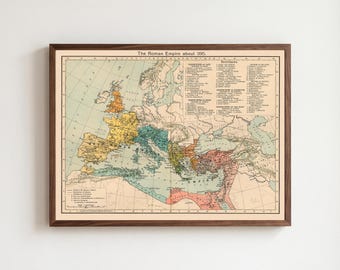 Karte des Römischen Reiches (Druck): Vintage-Poster aus dem 4. Jahrhundert