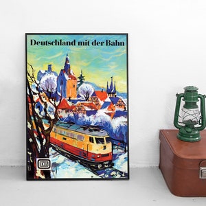 Poster German Railways -Germany by Train- 1964 Deutsche Bundesbahn DB Print home decor Wall Print