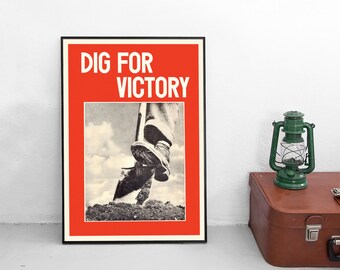 Cartel de propaganda británica: "Cavad para la victoria. Cultivad vuestras propias verduras".