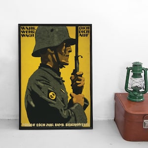 Keizerlijke Duitse WWI propagandaposter &quot;Beierse Reichswehr&quot; eerste Wereldoorlog Propaganda oorlog Art Wall Print Home Decor