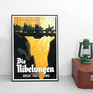 Cartaz do filme "Nibelungen" de Fritz Lang (1924 Alemanha/República de Weimar) Cartaz de filme Arte de parede Impressão de parede Ideia de presente de aniversário