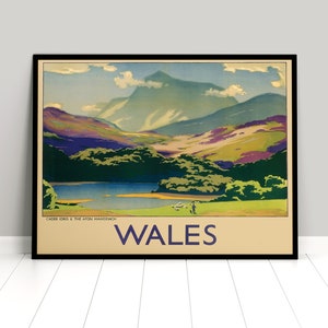 Poster Wales Tourism Advertisement Poster British Railways Print home decor Wall Print Travel Travelling UK United Kingdom