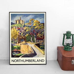 Poster England Northumberland Tourism Advertisement Poster British Railways Print home decor Wall Print Travel Travelling