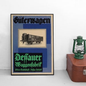 Poster German Railways Dessau carriage/ train car factory Reichsbahn Deutsche Bahn DB Print home decor Wall Print