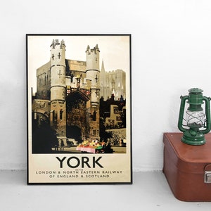 Poster England York Minster Tourism Advertisement Poster British Railways Print home decor Wall Print Travel Travelling