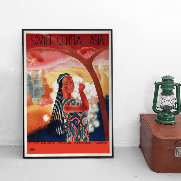 Poster Reisen -Sowjetisch Zentralasian" Russland Sowjetunion Plakat Kunstdruck vintage Wall Print