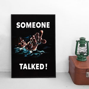 1942 Propaganda Poster USA &quot;Someone talked!&quot; Spies Navy Second World War Patriotism WWII WW2 Art Wall Print Spy