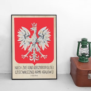 Poster Polen „Warschauer Aufstand: Es lebe die Herrschaft der Republik. Ehre & Glory den Kämpfern der Heimatarmee“ WWII Wall Print