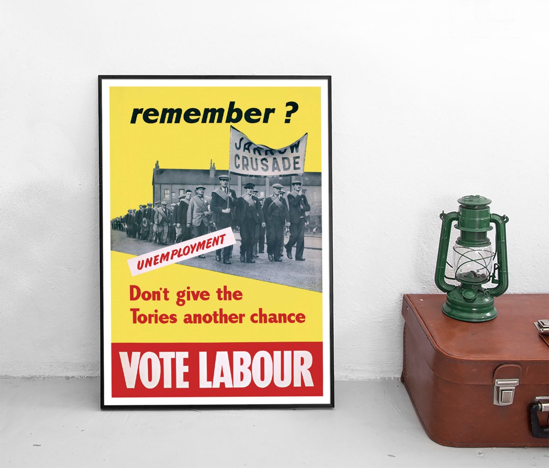 保守党にもうチャンスを与えるな！1950年代の英国労働党選挙ポスター：労働党に投票せよ - Etsy 日本