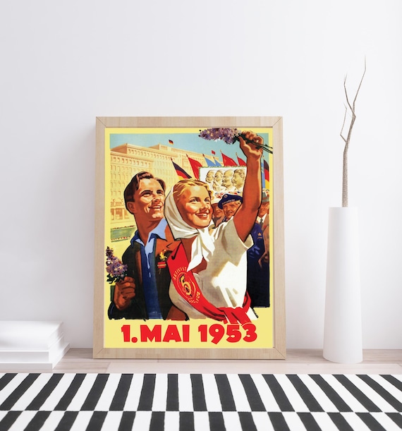 GDR Propaganda Poster: May 1st 1953 Labor Day - Vintage Wall Art